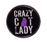 Lucky angel Crazy Cat Lady Brooch Woman Funny Badge Pins Jewelry