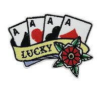 Lucky Ass Card Iron-On Patch | Biker Tattoo Iron on Patches, Retro Embroidery Patch, Cowl ironable Patch, Motorcycle Badges Finally Home