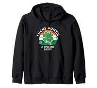 Lucky Auntie A Wee Bit Sassy - St. Patrick’s Fun Zip Hoodie