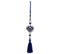 Lucky B-Heart Evil Eye Car Hanging Ornament, Rear View Mirror Hanging Accessories, Car Interior Decorations, Blue Eye Charms Pendant for Women & Men