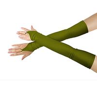 lucky baby store Girls' Boys' Adults' Halloween Makeup Fingerless Over Elbow Cosplay Costume Gloves (army green)