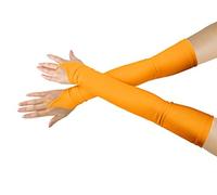 lucky baby store Girls' Boys' Adults' Halloween Makeup Fingerless Over Elbow Cosplay Costume Gloves (orange)