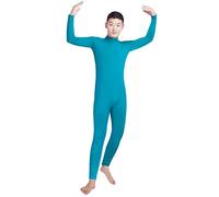 lucky baby store Men's Lycra Spandex Turtleneck Long Sleeve One Piece Dancewear Unitard Bodysuit (M, blue)