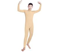 lucky baby store Men's Lycra Spandex Turtleneck Long Sleeve One Piece Dancewear Unitard Bodysuit (M, nude)