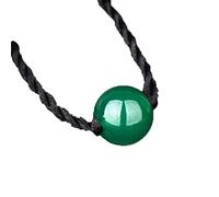 Lucky Bead Pendant Natural Chalcedony Necklace