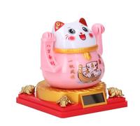 Lucky Beckoning Cat, Wealth Auspiciousness, Solar Powered Waving Arm, Fortune Money Good Luck Fengshui Lucky Cat, Home Car Office Decor (Large Size)