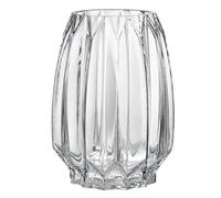 Lucky Bird Crystal Clear Glass Vase Modern Ribbed Glass Vase for Flowers, Candles, and Decorative Accents - Tall/Short Glass Vase for Centerpieces Home Table Decor(Clear H7.87inch)