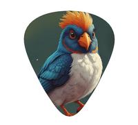 Lucky Bird printed guitar picks, 12-piece set with thin, medium, and thick styles, comes with a storage case