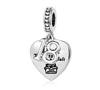 Lucky Birthday Number 12 16 18 21 Love Heart Dangle Charm Compatible with Pandora Charms Bracelets Women Family Daughter Granddaughter