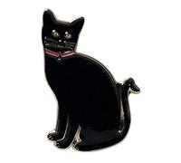 Lucky Black Cat Feline Metal Enamel Pin Badge Lapel Brooch Kitty