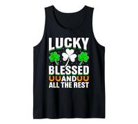Lucky Blessed and All The Best - Shamrock St Patrick's Day Tank Top