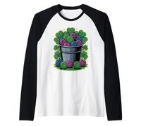 Lucky Bowling Bucket St Patricks Day Clover Raglan Baseball Tee