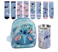 Lucky Boxer Kids Backpack Leisure Novelty Stitch + Pack of 4 Socks Kids Stitch Design Size 12-2, Disney Stitch, 31-34, Casual, Disney Stitch, 31-34, Casual