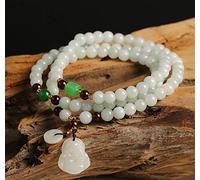 Lucky Bracelet, Feng Shui Bracelet,Feng Shui Wealth Bracelet Jade Laughing Buddha Bracelet Fei Cui Jade Multi-Gem Lucky Charm Green Jade Bangle Chakra Talisman Multi-Layer Crystal Bracelet for Money L