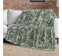 Lucky Brand 50" x 70" Plush Throw Blanket, Bandana Green Blanket for Sofa or Bed