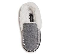 Lucky Brand Boys Faux Wool A-line Memory Foam Slippers, grey white, 28/29.5 EU