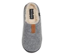 Lucky Brand Boy's Fleece Clog Micro Suede Tab Slippers, Lt Grey Tab, 4 Big Kid