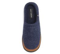 Lucky Brand Boy's Fleece Clog Micro Suede Tab Slippers, Navy, 5 Big Kid