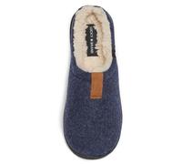 Lucky Brand Boy's Fleece Clog Micro Suede Tab Slippers, Navy Tab, 4 Big Kid