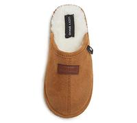 Lucky Brand Boy's Micro-Suede Scuff Slippers, Kids House Shoes with Plush Lining - Tan, Size 5
