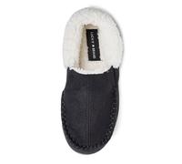 Lucky Brand Boy's Micro Suede Sherpa Clog Slippers, Black, 2-3 Little Kid