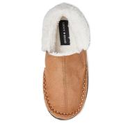 Lucky Brand Boy's Micro Suede Sherpa Clog Slippers, Tan, 2-3 Little Kid