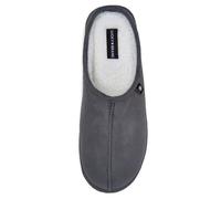 Lucky Brand Mens Microsuede Memory Foam Sherpa Clog Slippers, Warm Fuzzy Bedroom Slipper, Comfortable Indoor Outdoor House Shoes, Grey, L