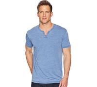 Lucky Brand Men's Venice Burnout Notch Neck Tee Shirt T, Monaco Blue, Medium