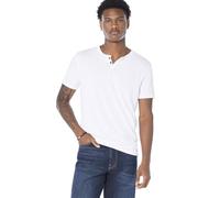Lucky Brand Men's Venice Burnout Notch Neck Tee Shirt T, Bright White, S