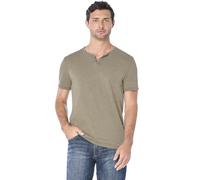 Lucky Brand Men's Venice Burnout Notch Neck Tee Shirt T, Dark Olive, Large