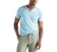 Lucky Brand Men's Venice Burnout Notch Neck Tee Shirt T, Delphinium Blue, XXL