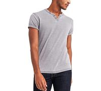 Lucky Brand Men's Venice Burnout Notch Neck Tee Shirt T, Frost Grey, Large