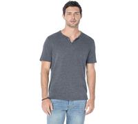 Lucky Brand Men's Venice Burnout Notch Neck Tee Shirt T, Jet Black, XXL