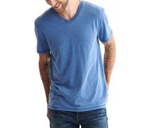 Lucky Brand Men's Venice Burnout V-Neck Tee Shirt T, Monaco Blue, S