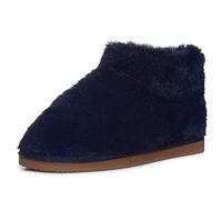 Lucky Brand Plush Slippers Girls Fluffy Rubber Sole Bedroom Slippers Little Kids Cosy Fluffy Slippers Boots, navy, 2-3 US Little Kid