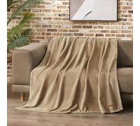 Lucky Brand Solid Plush 50"X70" Throw Blanket, Doe Brown - Soft, Cozy, and Timeless Comfort