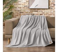 Lucky Brand Solid Plush 50"X70" Throw Blanket, Glacier Gray - Soft, Cozy, and Timeless Comfort