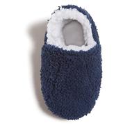 Lucky Brand Toddler Boys Non-Slip Sherpa Slippers A Line Slippers Kids Rubber Sole Indoor Bedroom Slippers Size 5-11, navy, 7-8 US Toddler