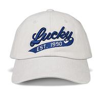 Lucky Brand Unisex's Standard 1990 Embroidered Dad Hat Gray Baseball Cap, Light Grey, One Size
