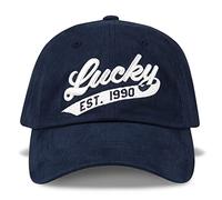 Lucky Brand Unisex's Standard Lucky Dad Hat Baseball Cap, 1990 Embroidered-Navy, One Size