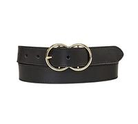 Lucky Brand Women's Bold Fashion Statement Belts, Leather Double Ring-Black, M (28-30")
