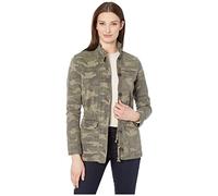 Lucky Brand Women's Long Sleeve Button Up Two Pocket Utility Jacket, Green Multi, M