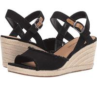 Lucky Brand Women's Mindra Espadrille Wedge Sandal, Black, Wide