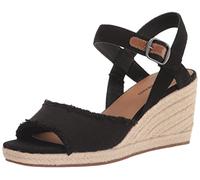 Lucky Brand Women's Mindra Espadrille Wedge Sandal, Black, Wide