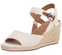 Lucky Brand Women's Mindra Wedge Sandal, White, 6 UK