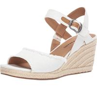 Lucky Brand Women's Mindra Wedge Sandal, White, 6 UK