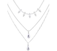 Lucky Brand Women's Mixed Metal Layered Necklace - Silver - Not Size