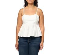 Lucky Brand Women's Solid Ruched Corset Cami, BRIGHT WHITE, XL