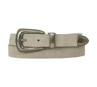 Lucky Brand Women's Western Style Fashion Leather Belt with Metal Buckle, Western Suede - Distressed White, M (28-30")