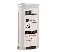 Lucky Bridge 1PK HP72 Ink cartridge photo black compatible replacement 130ml use for designjet T1100 T1200 T1100ps T1120 SD-MFP T1120ps T2300 T610 T620 T770 series printer (1PK HP72 PK) -DE